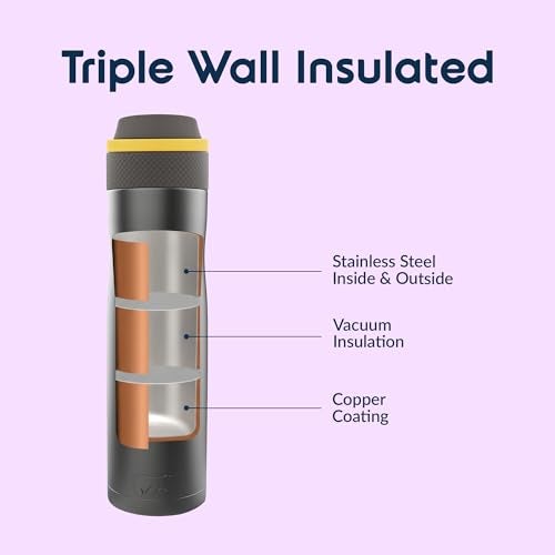 Headway by rabitat Oslo Thermos Water Bottle with Infuser Stellar Grey 750 ml | 2 Years Brand Warranty | Triple Layer Vacuum Insulated Flask | Hot and Cold Steel Water Bottle | ISI Certified - Image 5