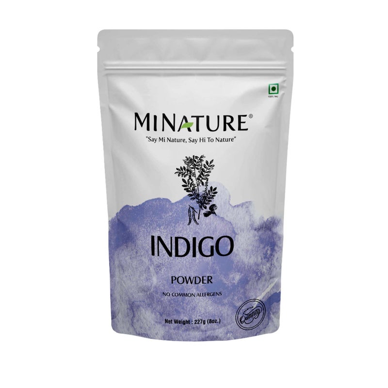 مسحوق أوراق الإنديجو من مي ناتشر 227 جرام 8 أونصات صبغة عشبية نقية لتلوين الشعر الداكن مسحوق طبيعي من إنديجوفيرا تينكتوريا