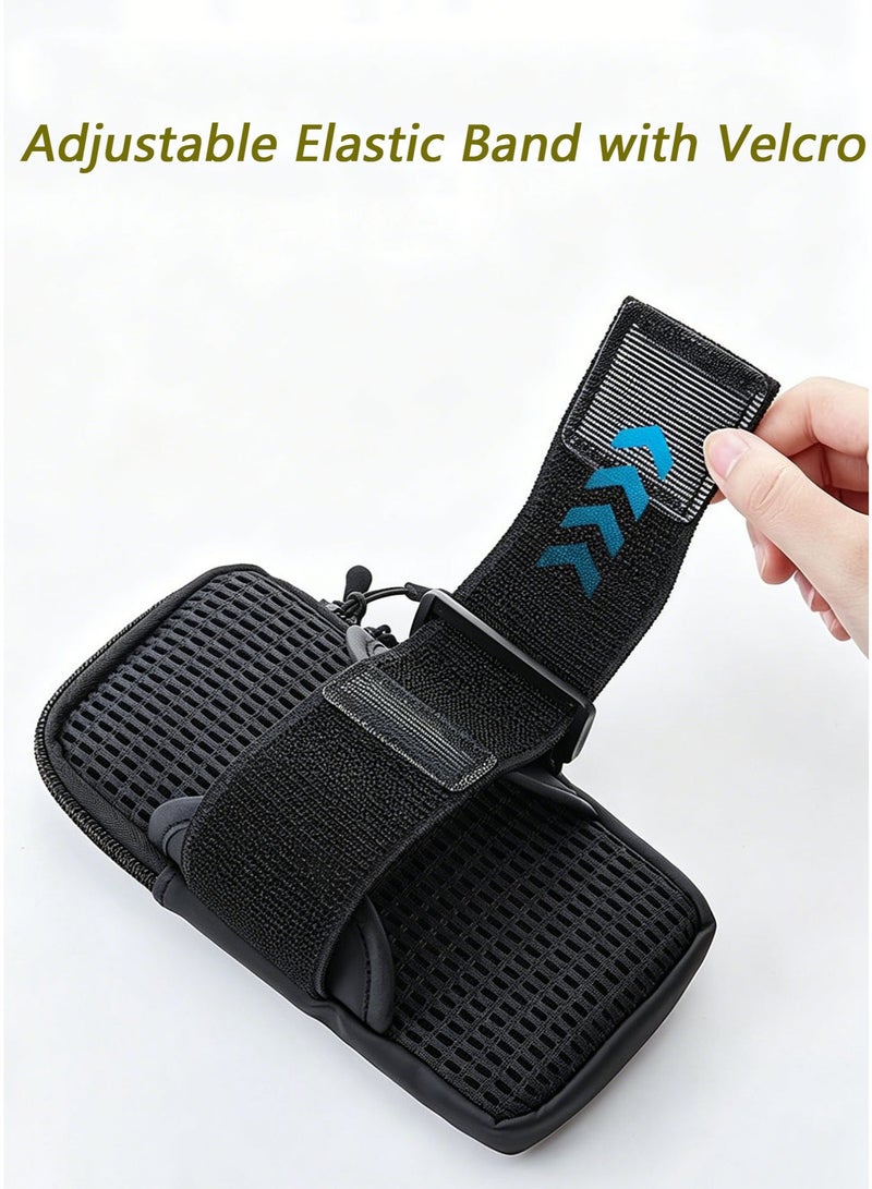 قابل للتعديل تشغيل الهاتف حامل ذراع، الماء تشغيل ذراع حقيبة مع حزام قابل للتعديل، Sweatproof خفيف الوزن الرياضية ذراع الفرقة للرجال والنساء، يناسب ما يصل إلى 7 "الهواتف للصالة الرياضية، المشي لمسافات طويلة، ركوب الدراجات، الجري، اللياقة البدنية، الأنشطة في الهواء الطلق - Image 5