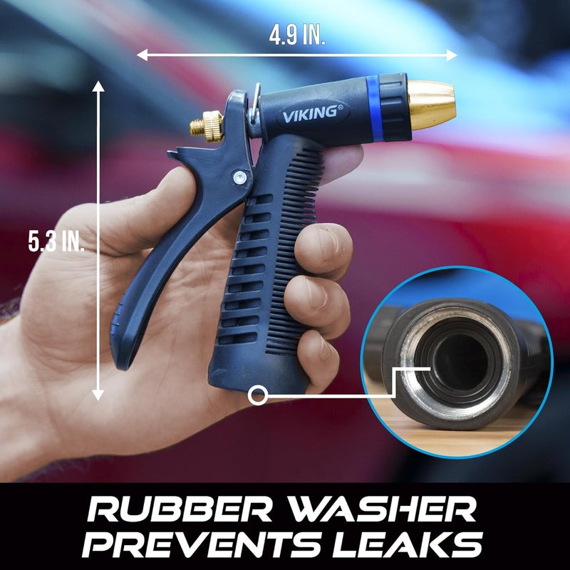 Viking Hose Nozzle, Garden Hose Nozzle, Adjustable and Heavy Duty for Washing Car, Watering Plants, Washing Pets, and Home Use, 2 Pack - Image 2