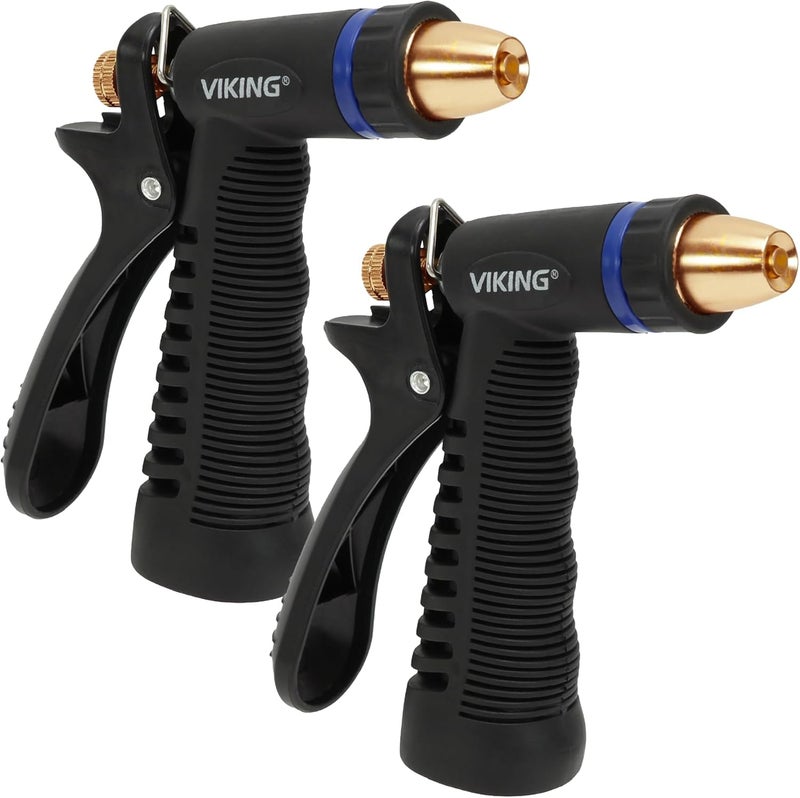 Viking Hose Nozzle, Garden Hose Nozzle, Adjustable and Heavy Duty for Washing Car, Watering Plants, Washing Pets, and Home Use, 2 Pack - Image 1