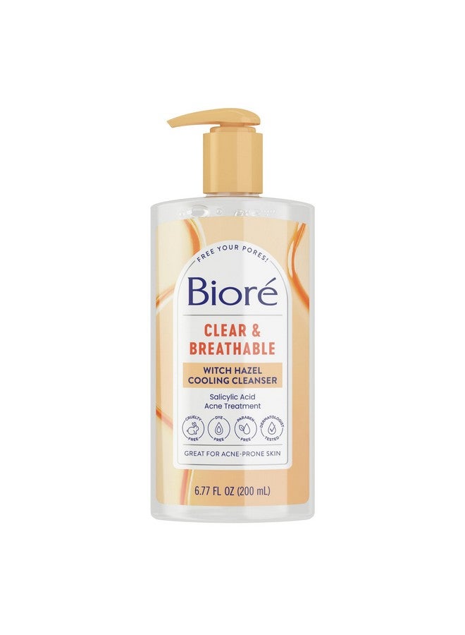Bioré Biore Clear & Breathable Cooling Cleanser with Witch Hazel, Acne Treatment for Face, Face Scrub for Oily Skin, Salicylic Acid Cleanser, 6.77 Oz - Image 1