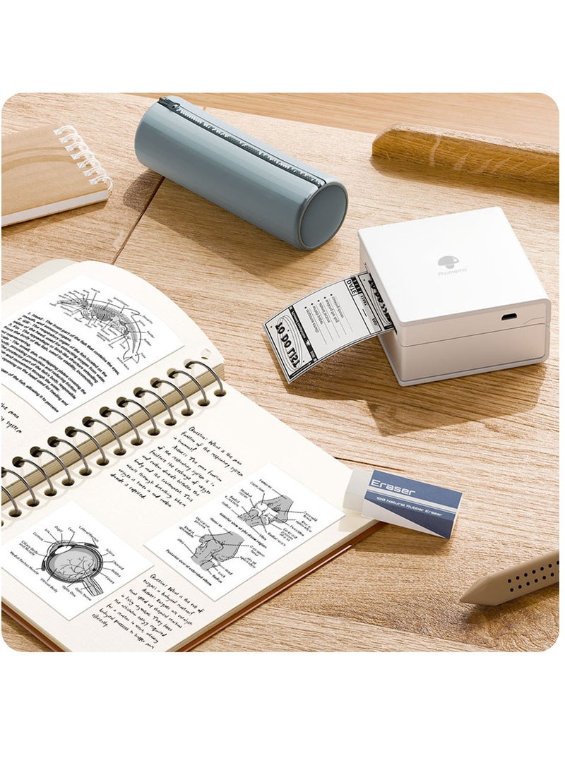 فوميمو مطابقة Bluetooth المحمولة M02 Mini - طابعة حرارية محمولة، بيضاء، لطباعة الصور والملصقات، متوافقة مع أنظمة Android و iOS.1 طابعة + 1 لفة ملصقات - Image 5