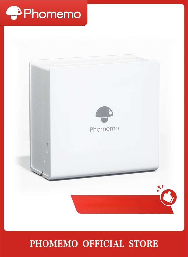 فوميمو مطابقة Bluetooth المحمولة M02 Mini - طابعة حرارية محمولة، بيضاء، لطباعة الصور والملصقات، متوافقة مع أنظمة Android و iOS.1 طابعة + 1 لفة ملصقات - Image 1