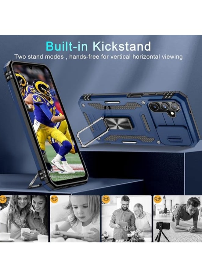 TEAM LUXURY Samsung Galaxy S24Plus Case, Slide Camera Cover, Built in Rotate Ring Kickstand, Heavy Duty Shockproof Protective Case  - Image 4