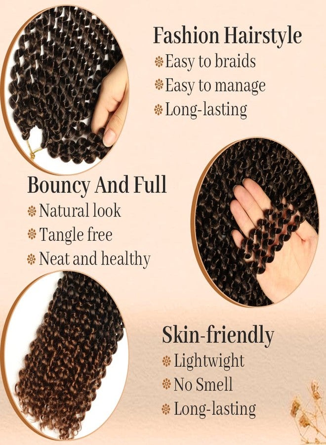 ShowCoco Passion Twist Hair - 8 Packs, 14 Inch Short Synthetic Water Wave Crochet Twist, Bohemian Ombre Hair (14 Inch, 1B/30) - Image 3