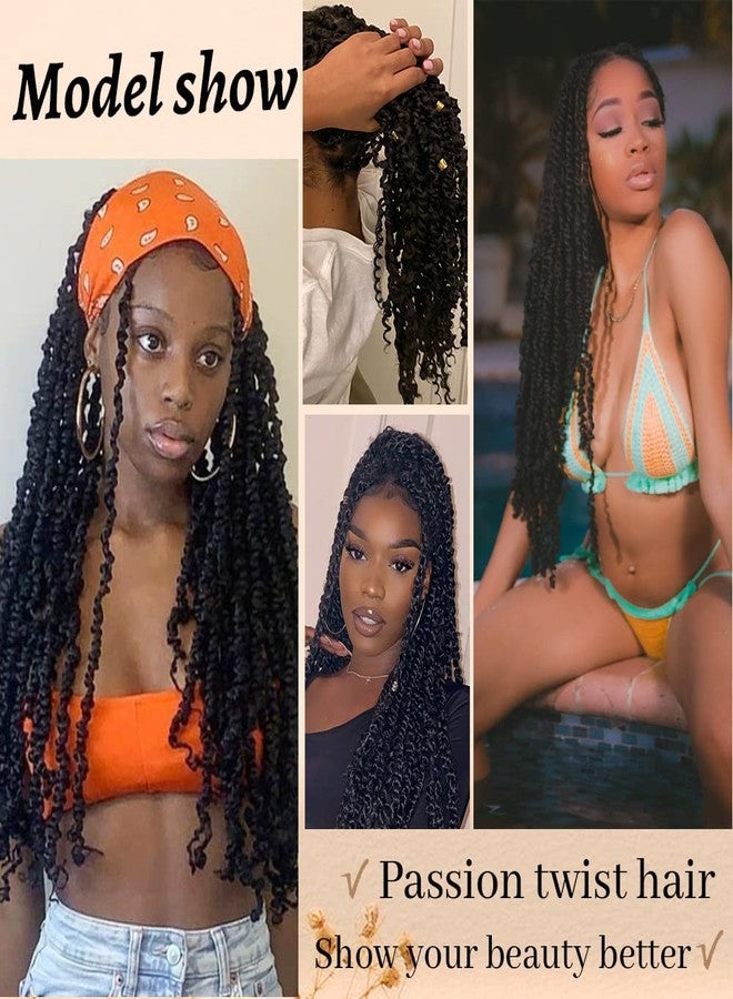 ShowCoco Passion Twist Hair - 8 Packs, 14 Inch Short Synthetic Water Wave Crochet Twist, Bohemian Ombre Hair (14 Inch, 1B/30) - Image 4