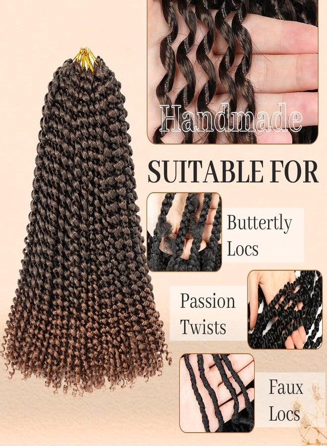 ShowCoco Passion Twist Hair - 8 Packs, 14 Inch Short Synthetic Water Wave Crochet Twist, Bohemian Ombre Hair (14 Inch, 1B/30) - Image 5