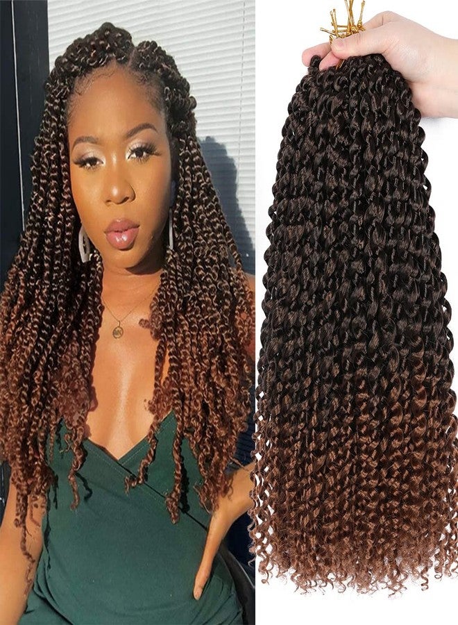 ShowCoco Passion Twist Hair - 8 Packs, 14 Inch Short Synthetic Water Wave Crochet Twist, Bohemian Ombre Hair (14 Inch, 1B/30) - Image 1