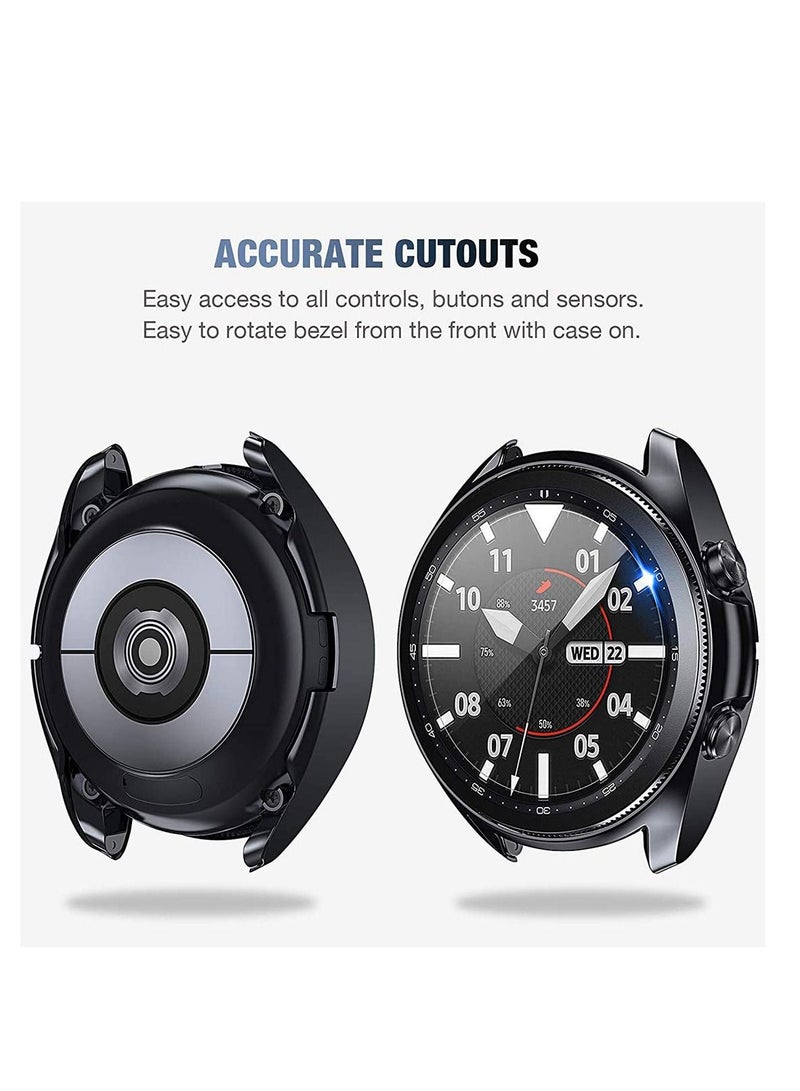 Screen Protector Compatible for Samsung Galaxy Watch 3 45mm Invisible Defender Tempered Protector and 2 Pack Tempered Glass Protective Film and 2 Pack TPU Watch Cover Accessories Set - Image 5
