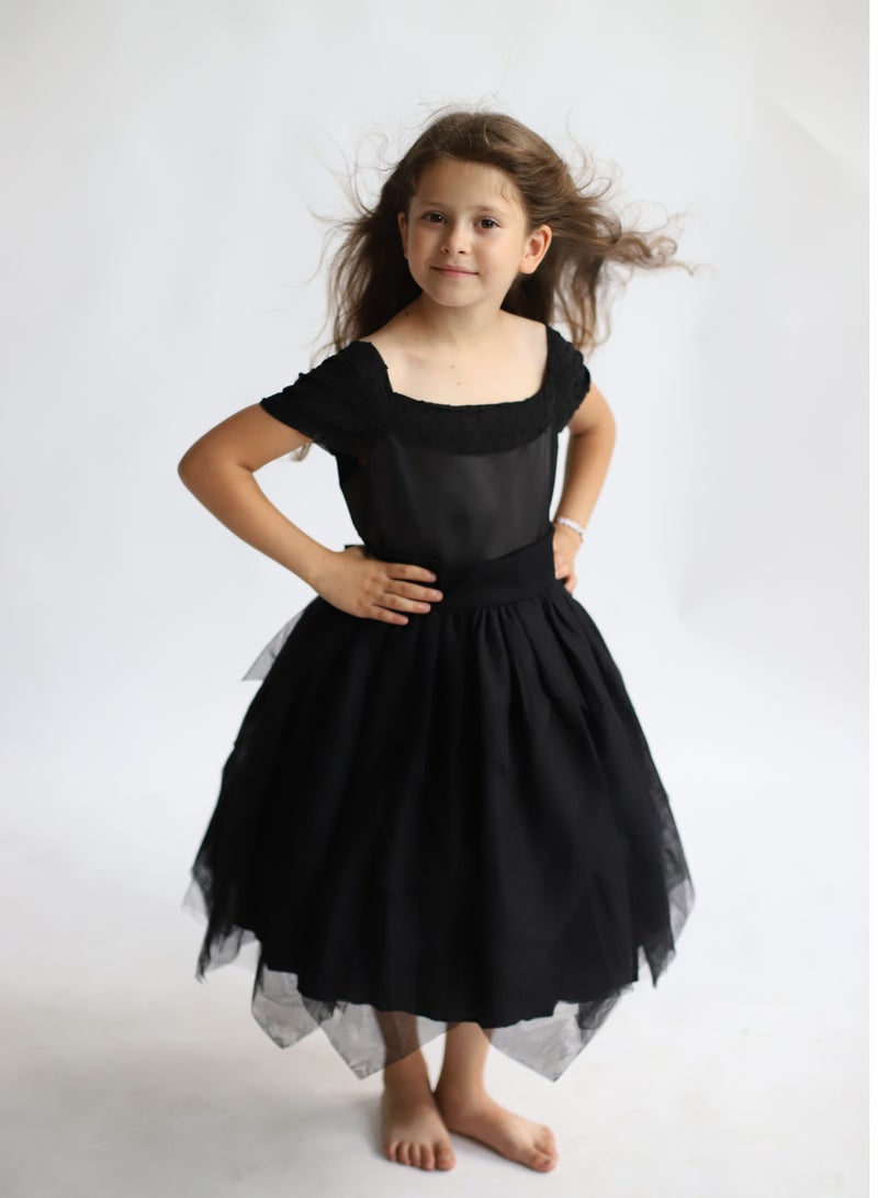 D'Daniela Black Fairy Knee Length Dress - Image 1