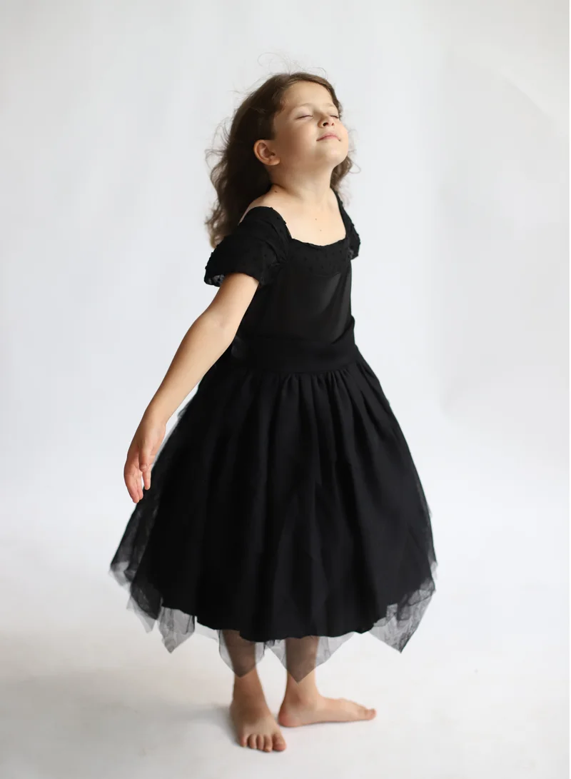 D'Daniela Black Fairy Knee Length Dress