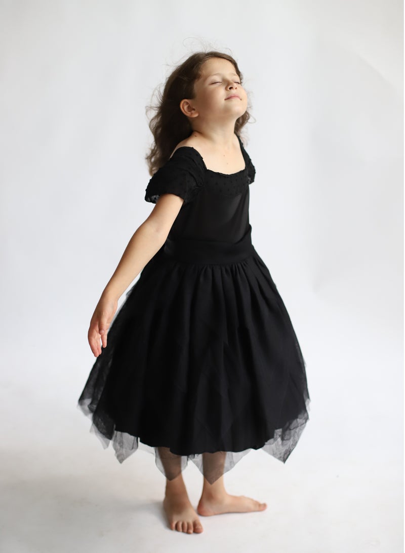 D'Daniela Black Fairy Knee Length Dress - Image 2
