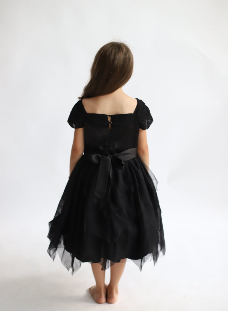 D'Daniela Black Fairy Knee Length Dress - Image 4