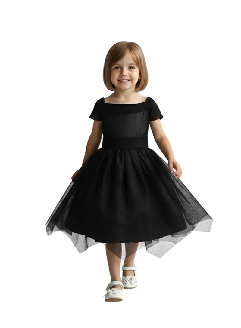 D'Daniela Black Fairy Knee Length Dress