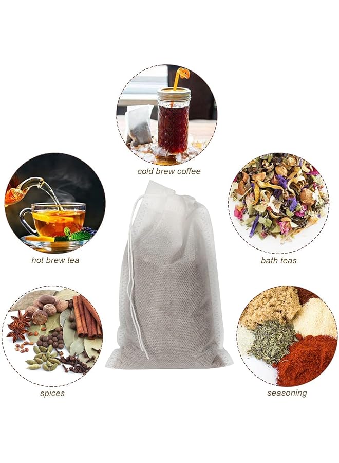 إيروريكس 200 قطعة من أكياس القهوة الباردة التي يمكن التخلص منها، أكياس فلتر القهوة ذات الشبكة الدقيقة، أكياس برباط للقهوة المثلجة والشاي الساخن والتوابل العشبية - Image 3