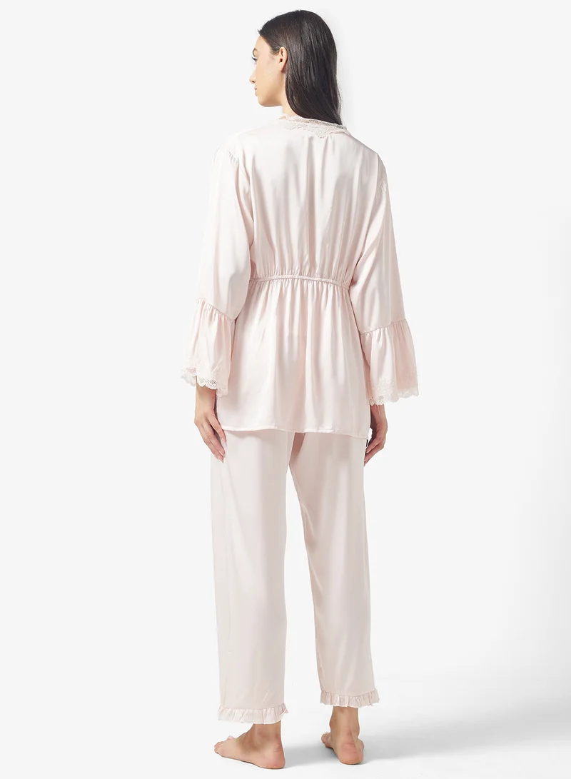 ايلا Cami Top With Robe & Pant Set