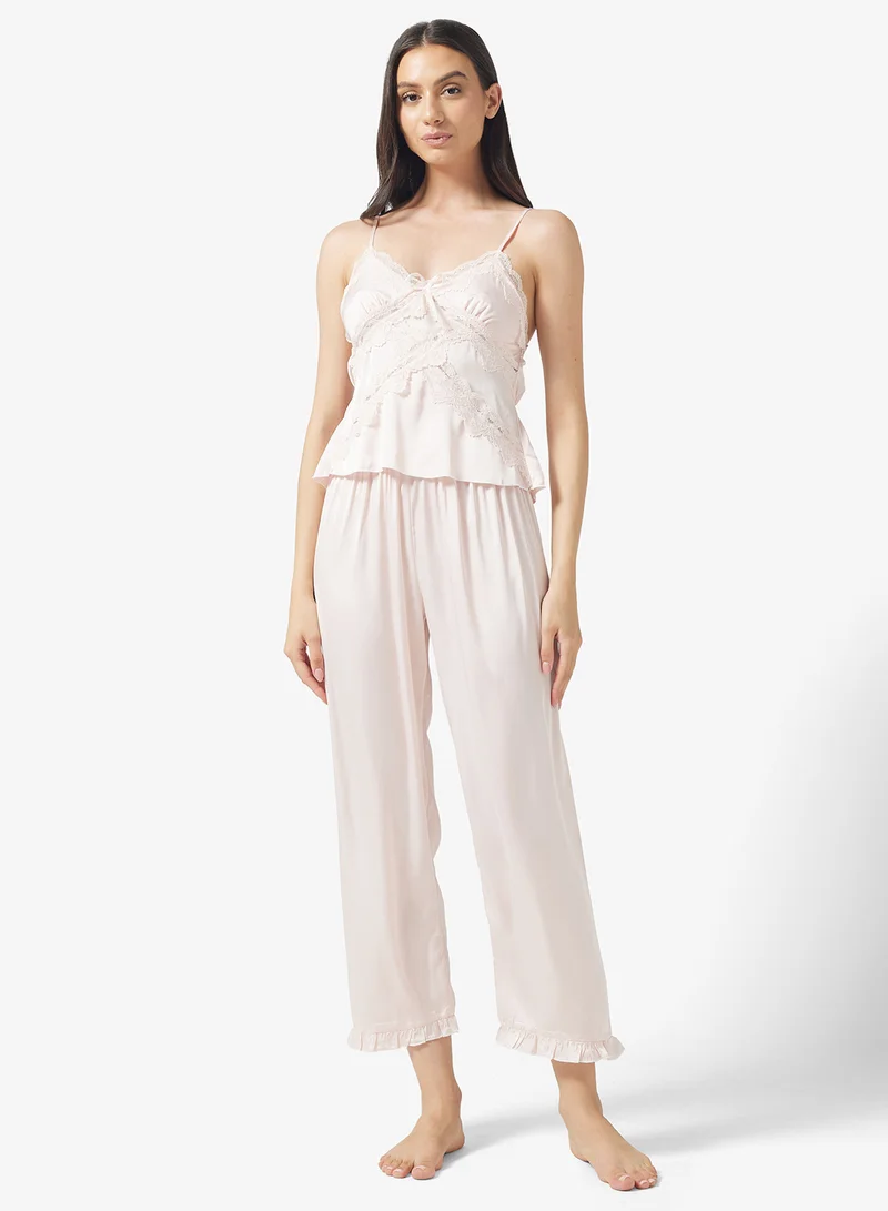 ELLA Cami Top With Robe & Pant Set