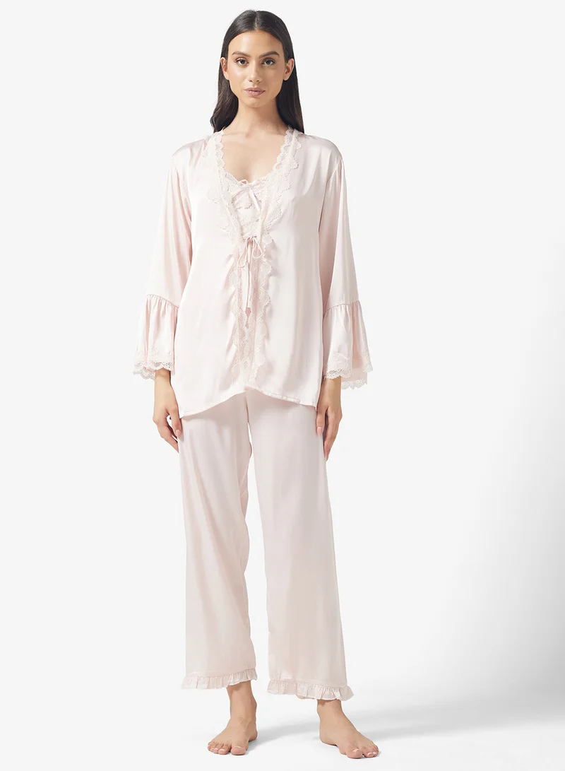 ايلا Cami Top With Robe & Pant Set