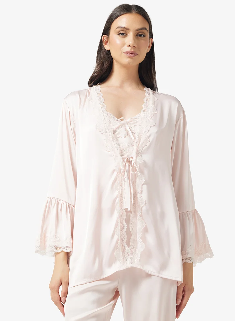 ELLA Cami Top With Robe & Pant Set