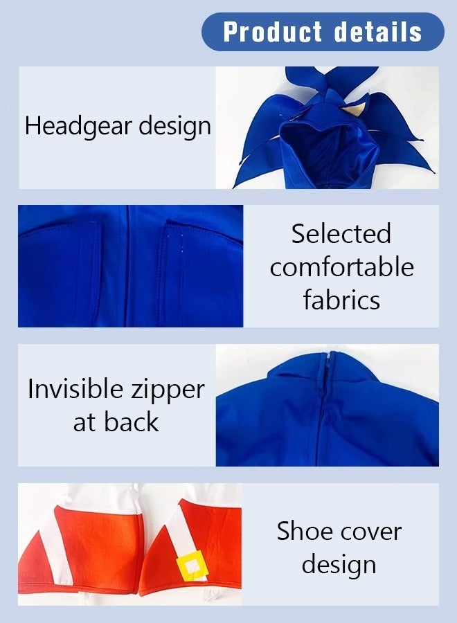 ميكسد سونيك ملابس الأطفال وقفازات ، بدلة ، يتوهم اللباس ، ملابس الأطفال أزياء شخصية ، موضوع الطرف اللباس المثالي ( الحجم : ل ) - Image 2