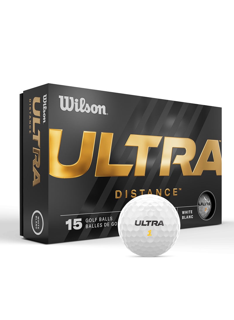 Wilson Staff Golf Balls, Ultra Distance, Pack of 15 Balls, White - Image 3