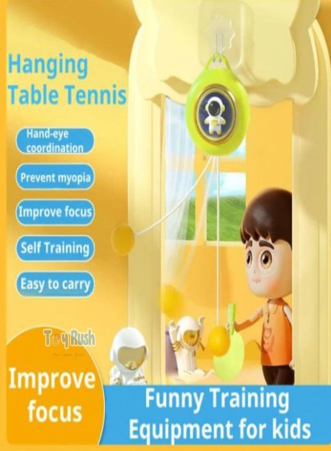 ToyRush Toy Rush Portable Hanging Table Tennis Trainer 6 Ping Pong Ball & 1 Pair Paddle One Click Gaming Set - Image 2