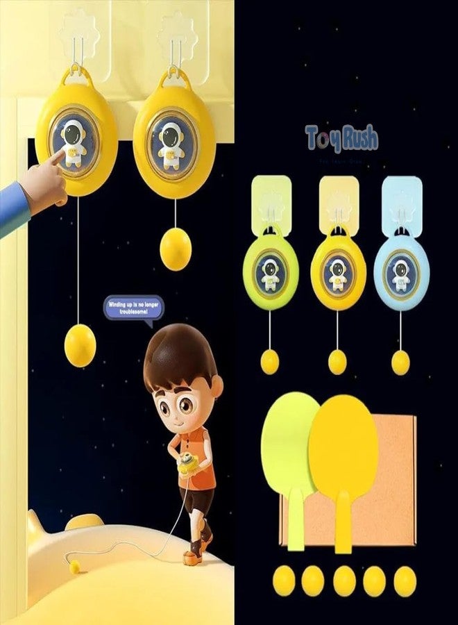 ToyRush Toy Rush Portable Hanging Table Tennis Trainer 6 Ping Pong Ball & 1 Pair Paddle One Click Gaming Set - Image 5