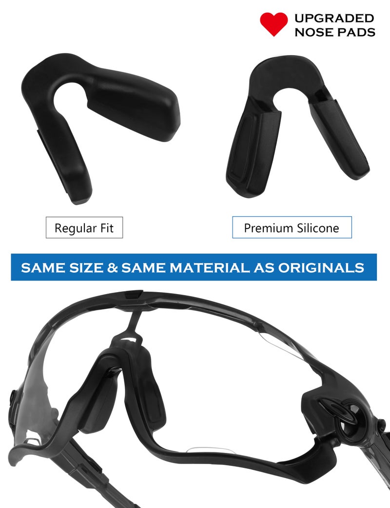 Firtox Replacement Nosepieces Nose Pads for Oakley Jaw-Breaker OO9290/Jaw-Breaker Asian Fit OO9270 Sunglasses - Black - Image 2