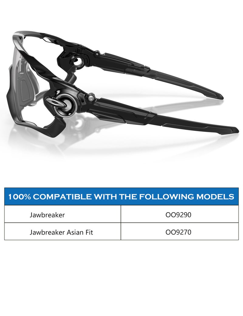 Firtox Replacement Nosepieces Nose Pads for Oakley Jaw-Breaker OO9290/Jaw-Breaker Asian Fit OO9270 Sunglasses - Black - Image 3
