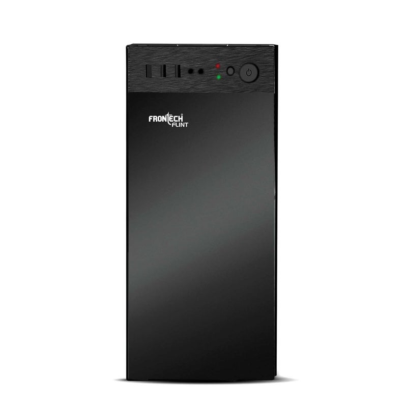 FRONTECH Flint Silver Series Cabinet/Computer Case with HD Audio | ATX/Mini ATX Compatible | 2 Front USB - 2.0 | Ideal for Home/Office/Gaming (FT-4277, Black) - Image 2