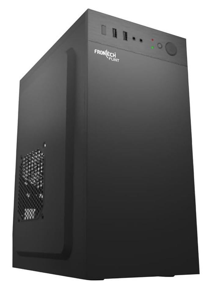 FRONTECH Flint Silver Series Cabinet/Computer Case with HD Audio | ATX/Mini ATX Compatible | 2 Front USB - 2.0 | Ideal for Home/Office/Gaming (FT-4277, Black) - Image 1