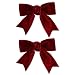 KCHIES Dark Red Velvet Ribbon Hair Bow Clips 3" Cute Valentines Alligator Barrettes Pins Bowknot Decor Accessory Small for Little Teen Toddler Baby Girls Kids Women Christmas Gift - Image 2