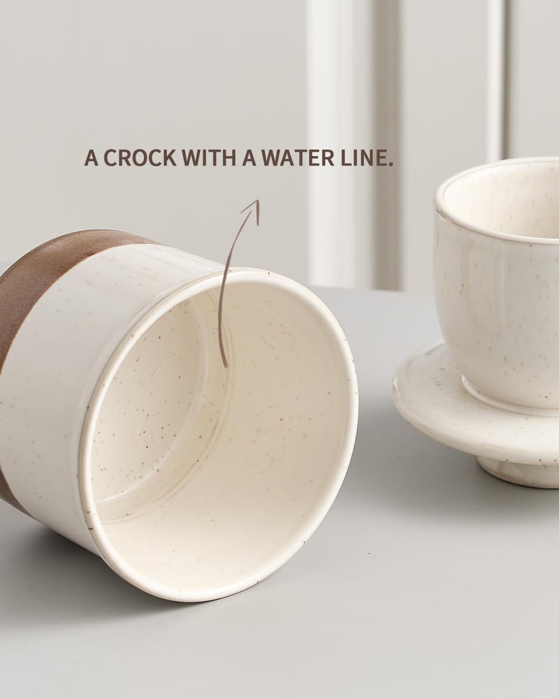 XELA Ceramic Butter Crock, The Original Reactive Two-Colour Glaze, Butter Dish With Water Line for Spreadable Fresh Butter - Latte - Image 5