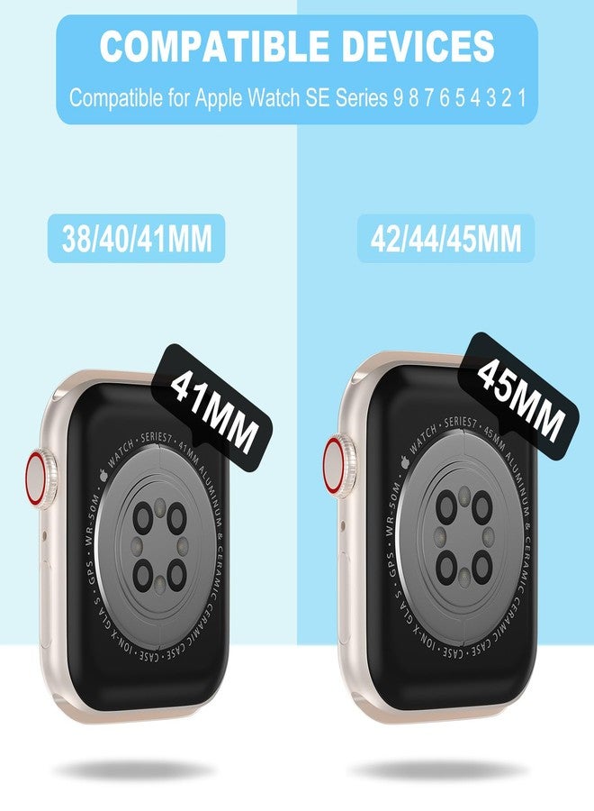 XYF Compatible for Crystal Clear Apple Watch Bands, 41mm 40mm 38mm Bumper Case for Men Women Jelly Sport Cover Strap for iWatch Ultra 2/1 Series 10 9 8 7 SE 6 5 4 3 2 1 (Glitter Blue, 38/40/41) - Image 3