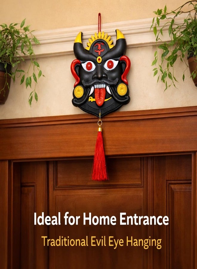 YTM Nazar Battu Evil Eye Wall Hanging for Home Entrance | Hand-Painted Hard Plastic Drishti Bommai | Decorative Nazar Suraksha Kavach for Door, Office, Shop & Bungalow Gate (Large, Multicolor) - Image 4