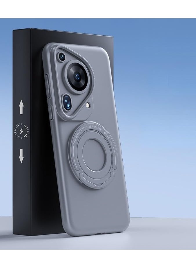 general Case Compatible with Magnetic Wireless Charging Huawei Pura 70 Ultra Case，Supports Wireless Charging，Hard Plastic Shockproof Bracket Back Phone,case for Pura 70 Ultra