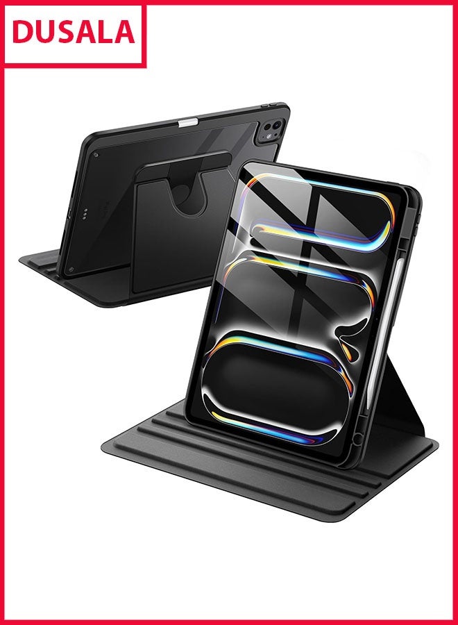 DUSALA Rotating Case for iPad Pro 13-Inch M4 (2024) with Pencil Holder,360 Degree Rotation Protective Stand Slim Cover Clear Back, Auto Wake/Sleep (iPad Pro 13) - Image 1