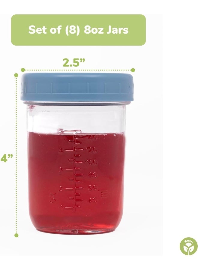 WeeSprout Glass Baby Food Storage Jars w/Lids (8 oz, 8 Pack Set) - Image 3