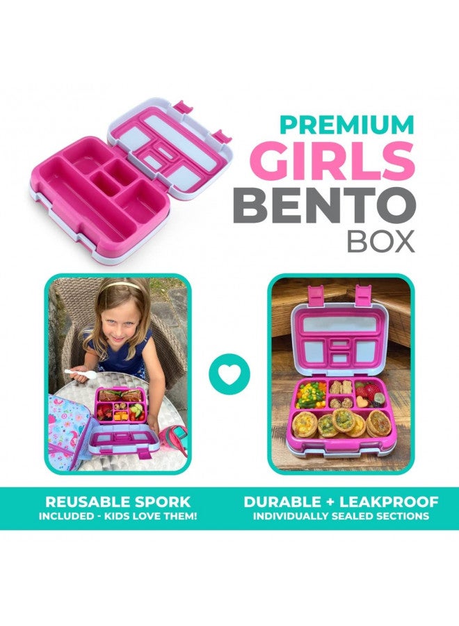 Kinsho kinsho Fairy Lunch Box with Thermos, Matching Bag and Ice Pack Set for Girls, Kids Bento Box wtih 5 Compartments, Lunch Bag, Food Jar Set, Pink Fairy Princess - Image 3