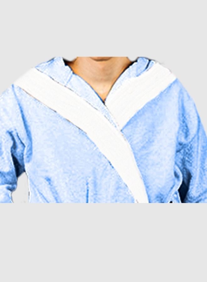 Banotex Kids Bath Robe Towel 100% Cotton Light Blue Color Kids Hooded Comfortable For Girls and Boys 1 Piece  - Image 2