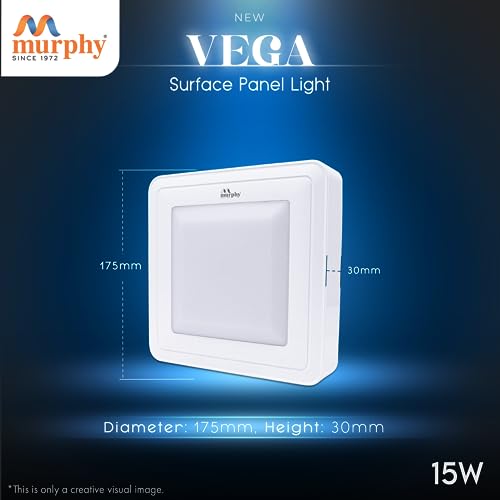 Murphy Aluminium 15W Vega 3-In-1 Square Led Panel Color Changing Surface Light (Cool White/Warm White/Natural White, Pack Of 6) - Image 5