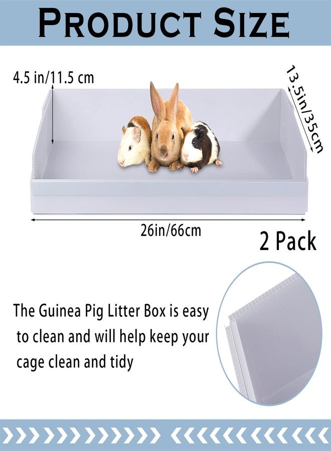 Geelin 2 Pack 26" x 13.5" Corrugated Plastic Cage Liners Base 1 x 2 Panel Size Guinea Pig Cage Liner for Guinea Pigs Hedgehogs Rabbits Applied with C&C Cages, White - Image 2