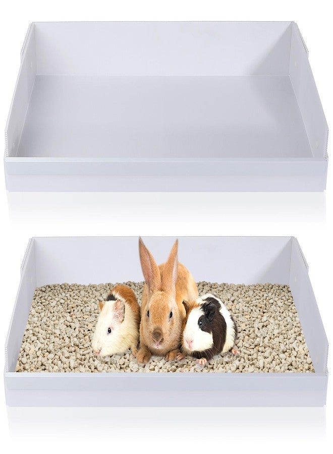 Geelin 2 Pack 26" x 13.5" Corrugated Plastic Cage Liners Base 1 x 2 Panel Size Guinea Pig Cage Liner for Guinea Pigs Hedgehogs Rabbits Applied with C&C Cages, White - Image 1
