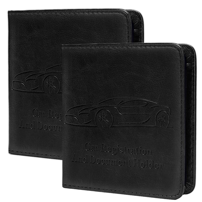 Peisicne 2Pack Car Registration and Insurance Holder Car Organization Vehicle Document Organizer with Magnetic Closure for Cards License in Glove Box Black - Image 3
