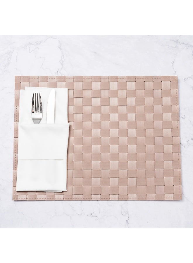 Restaurantware Macroweave 16 x 12 Inch Woven Placemats, Set Of 6 Rectangle Table Placemats - Durable, Easy To Clean, Sand Plastic Placemats For Dining Table, For Homes or Restaurants, - Image 3