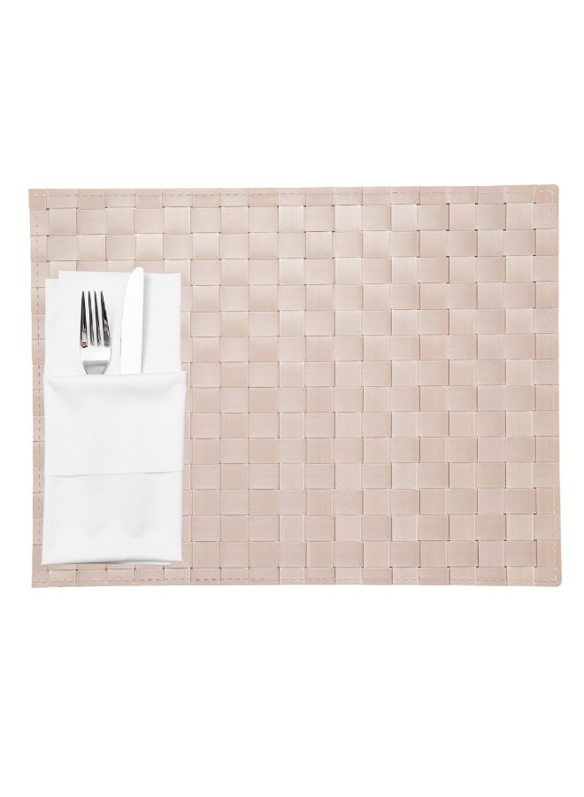 Restaurantware Macroweave 16 x 12 Inch Woven Placemats, Set Of 6 Rectangle Table Placemats - Durable, Easy To Clean, Sand Plastic Placemats For Dining Table, For Homes or Restaurants, - Image 2