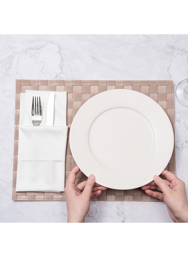 Restaurantware Macroweave 16 x 12 Inch Woven Placemats, Set Of 6 Rectangle Table Placemats - Durable, Easy To Clean, Sand Plastic Placemats For Dining Table, For Homes or Restaurants, - Image 5