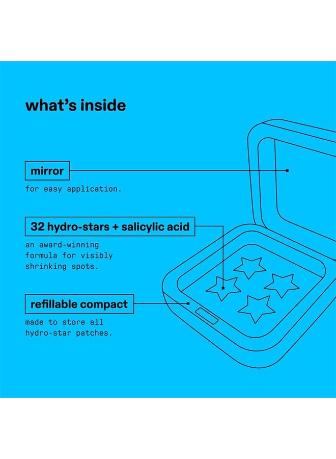 Starface World Hydro-Star + Salicylic Acid Pimple Patches and Big Blue Compact, Helps Shrink and Soothe Deeper Spots, Absorb Fluid and Reduce Inflammation, Vegan, Pack of 32 - Image 2