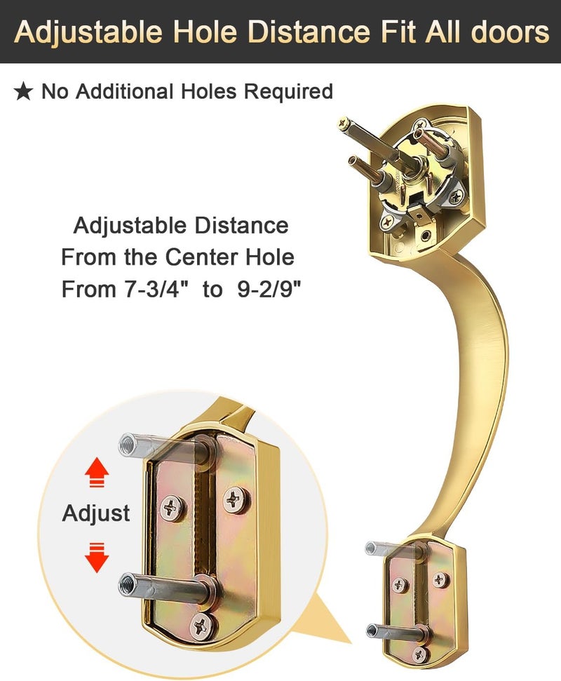 Tinewa Gold Camelot Trim Lower Half Handleset, Upgated Entry Door Handle with Accent Wave Door Lever, Gold Front Door Handleset, Interior Left Handed Lever - Image 3